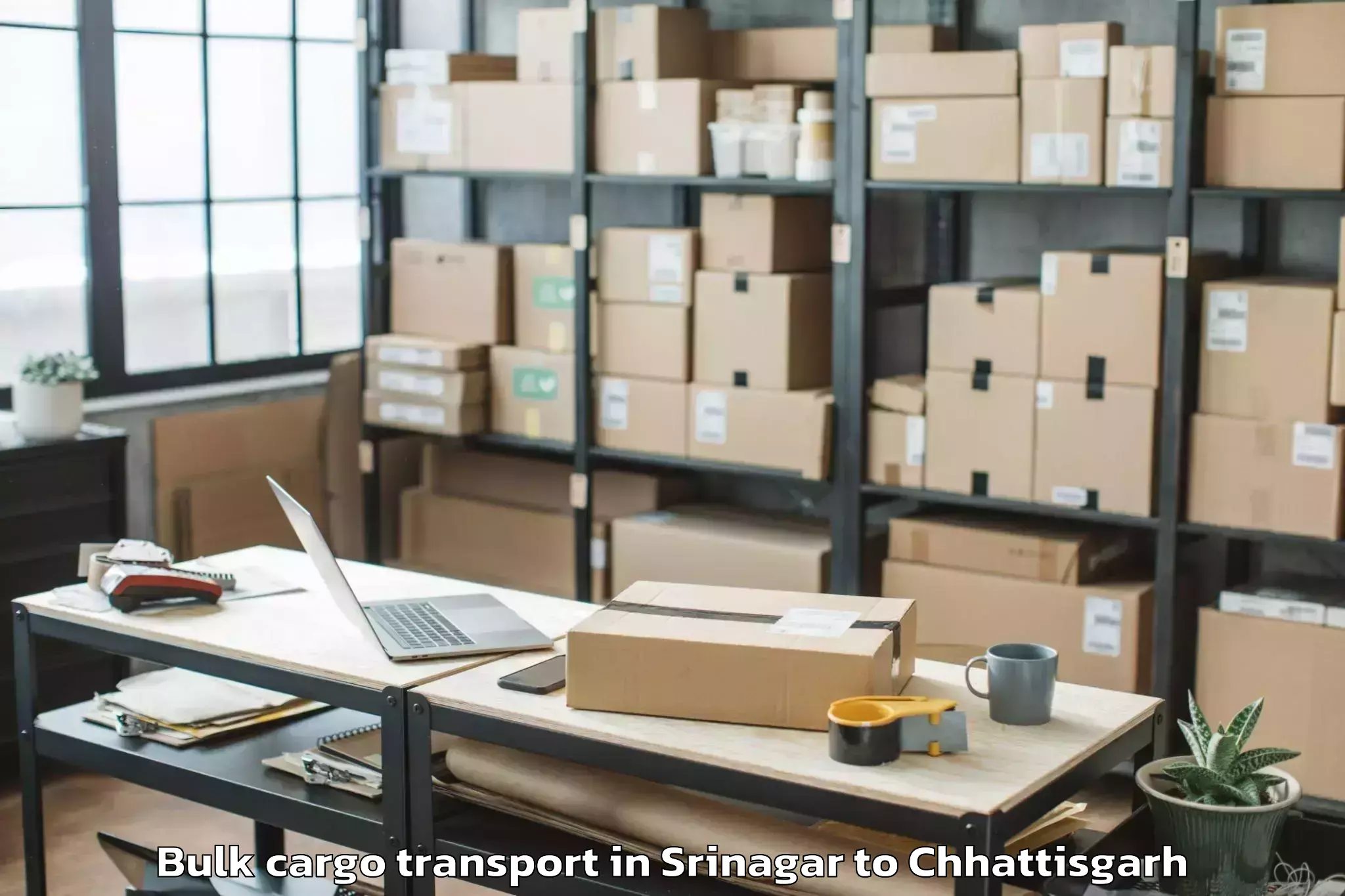 Book Your Srinagar to Korba Bulk Cargo Transport Today